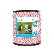 Rope for electric fence, diameter 4 mm, white-red, length 400 m
