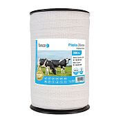 Polytape for electric fence, width 20 mm, white, 200 m, 0,19 Ω/m
