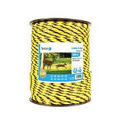 Electric fence rope, diameter 6 mm, yellow-black, length 200 m