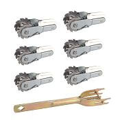 Set with 6 pcs tensioners with integrated insulator + lever for fence tensioners