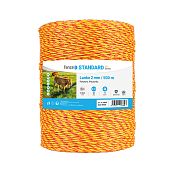 Polywire for electric fence, diameter 2 mm, yellow-orange, 500 m