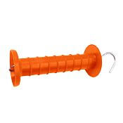 Orange gate handle for electric fence