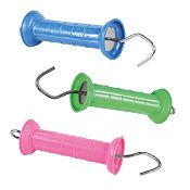 Handles for electric fence - pink, blue, green