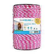 Electric fence rope, diameter 4,5 mm, pink-white, 200 m, 0,16 Ω/m